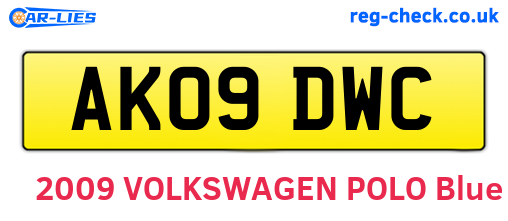 AK09DWC are the vehicle registration plates.