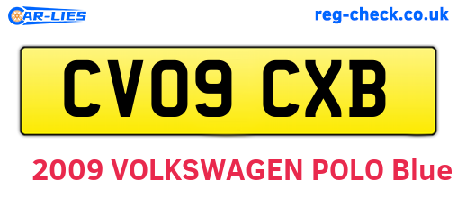 CV09CXB are the vehicle registration plates.