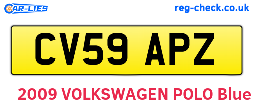 CV59APZ are the vehicle registration plates.