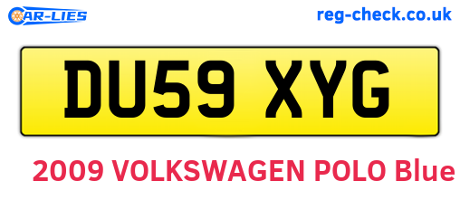 DU59XYG are the vehicle registration plates.
