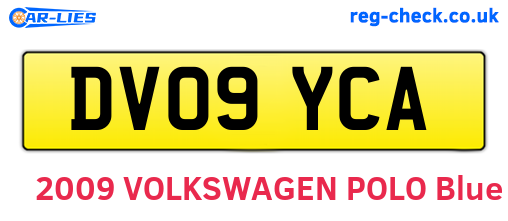 DV09YCA are the vehicle registration plates.