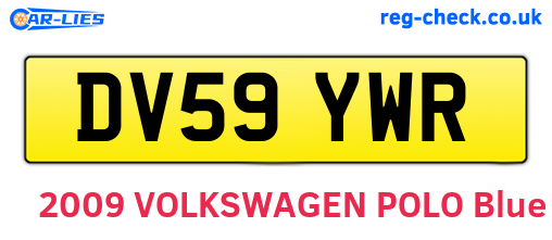 DV59YWR are the vehicle registration plates.