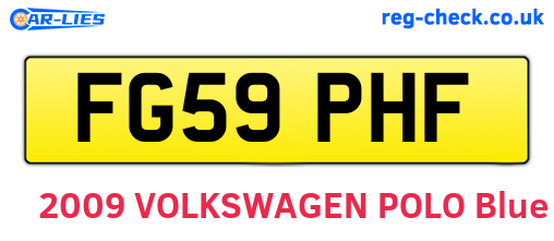FG59PHF are the vehicle registration plates.