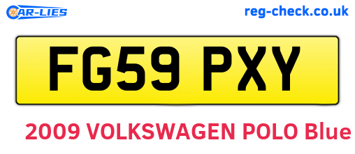 FG59PXY are the vehicle registration plates.