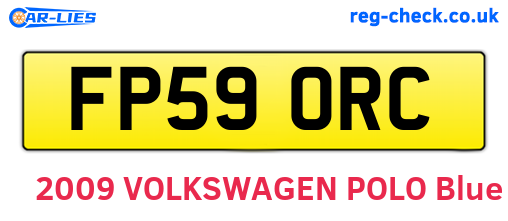 FP59ORC are the vehicle registration plates.