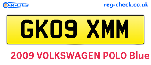 GK09XMM are the vehicle registration plates.