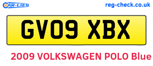 GV09XBX are the vehicle registration plates.
