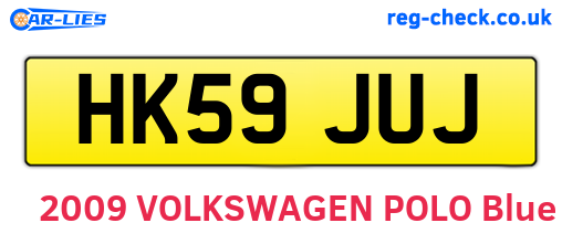 HK59JUJ are the vehicle registration plates.