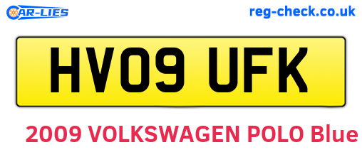 HV09UFK are the vehicle registration plates.