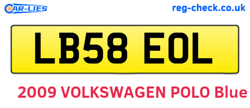 LB58EOL are the vehicle registration plates.