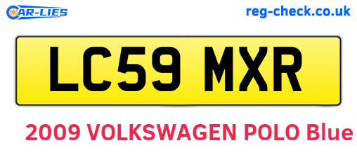 LC59MXR are the vehicle registration plates.