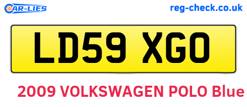 LD59XGO are the vehicle registration plates.