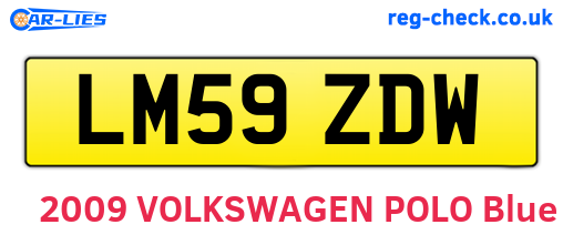 LM59ZDW are the vehicle registration plates.