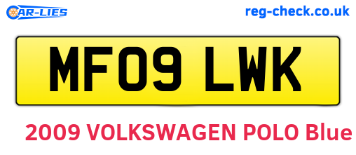 MF09LWK are the vehicle registration plates.