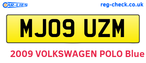 MJ09UZM are the vehicle registration plates.