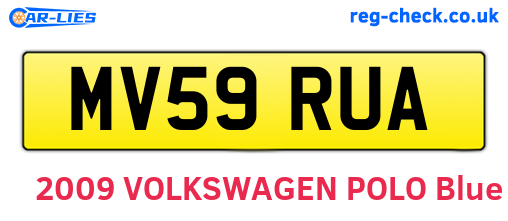 MV59RUA are the vehicle registration plates.