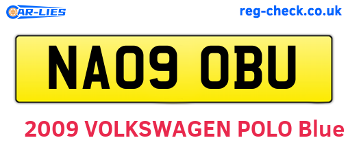 NA09OBU are the vehicle registration plates.