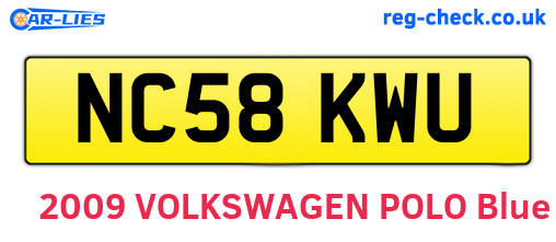 NC58KWU are the vehicle registration plates.