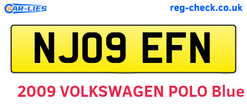 NJ09EFN are the vehicle registration plates.