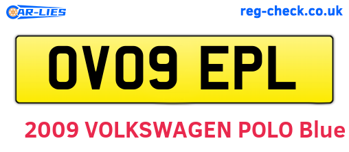 OV09EPL are the vehicle registration plates.
