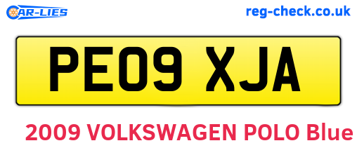 PE09XJA are the vehicle registration plates.