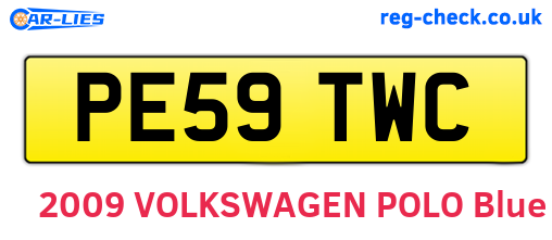 PE59TWC are the vehicle registration plates.