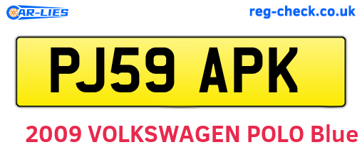 PJ59APK are the vehicle registration plates.