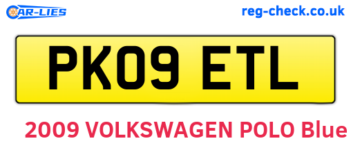 PK09ETL are the vehicle registration plates.