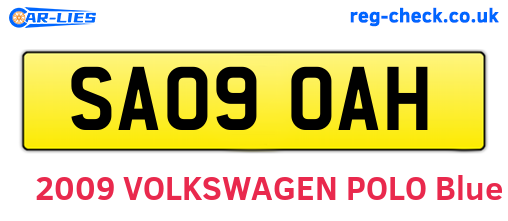 SA09OAH are the vehicle registration plates.