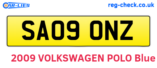 SA09ONZ are the vehicle registration plates.