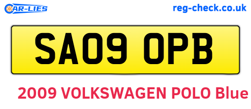 SA09OPB are the vehicle registration plates.