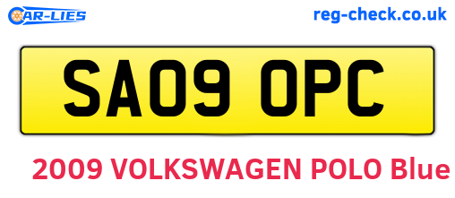 SA09OPC are the vehicle registration plates.