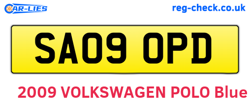 SA09OPD are the vehicle registration plates.