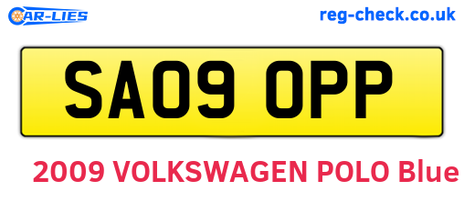 SA09OPP are the vehicle registration plates.