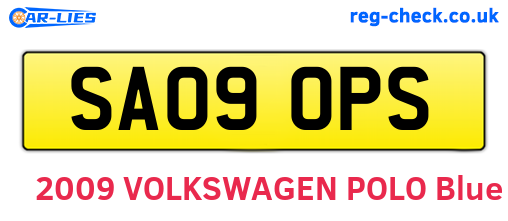 SA09OPS are the vehicle registration plates.