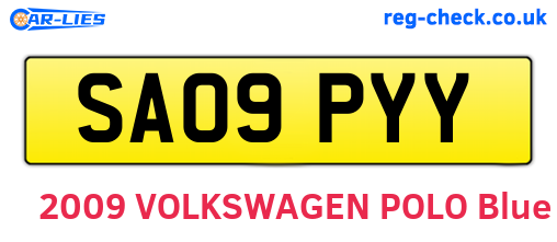 SA09PYY are the vehicle registration plates.