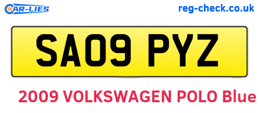 SA09PYZ are the vehicle registration plates.