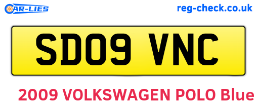 SD09VNC are the vehicle registration plates.