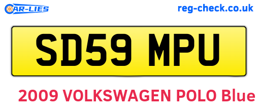 SD59MPU are the vehicle registration plates.