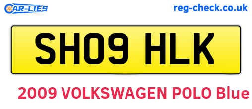 SH09HLK are the vehicle registration plates.