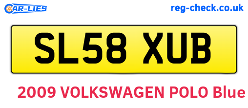 SL58XUB are the vehicle registration plates.