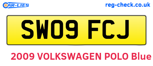 SW09FCJ are the vehicle registration plates.