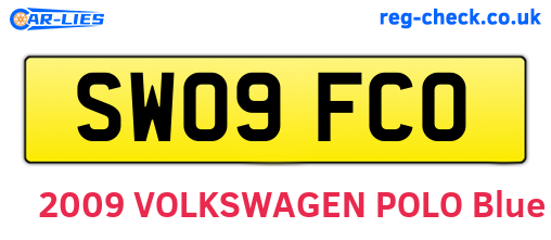 SW09FCO are the vehicle registration plates.