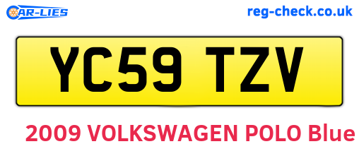 YC59TZV are the vehicle registration plates.