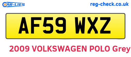 AF59WXZ are the vehicle registration plates.