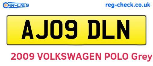 AJ09DLN are the vehicle registration plates.