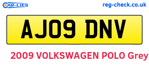 AJ09DNV are the vehicle registration plates.