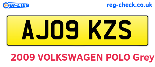 AJ09KZS are the vehicle registration plates.
