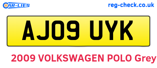 AJ09UYK are the vehicle registration plates.