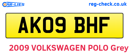 AK09BHF are the vehicle registration plates.